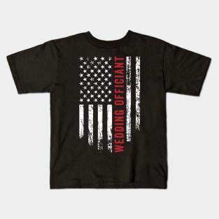 Wedding Officiant American Flag Wedding Kids T-Shirt